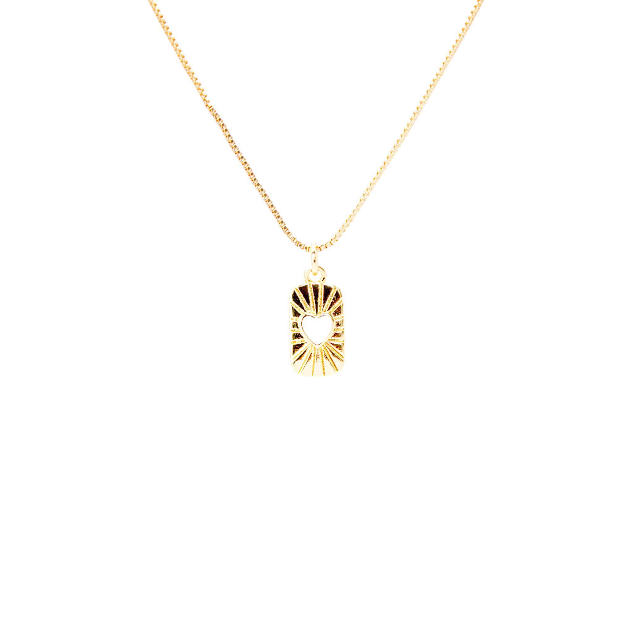 Collar Baño de Oro Génova Corazón Blanco